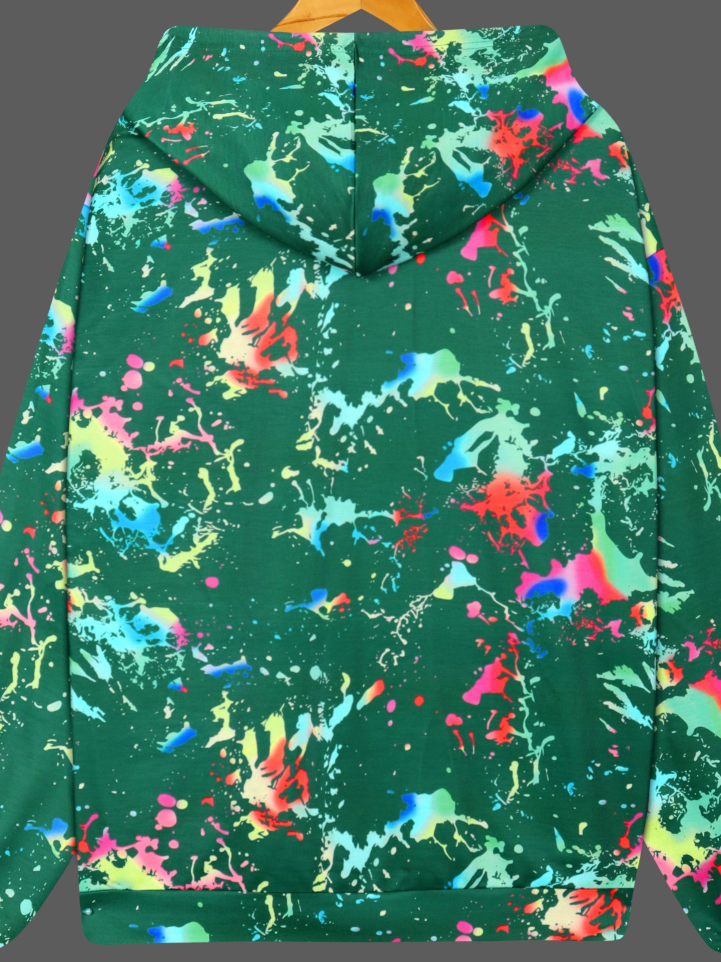 Color Printing Graphic Casual Long Sleeve Hooded Sport Sweatshirt For Women, Casual Sports Drawstring Hoodie, Women's Tops