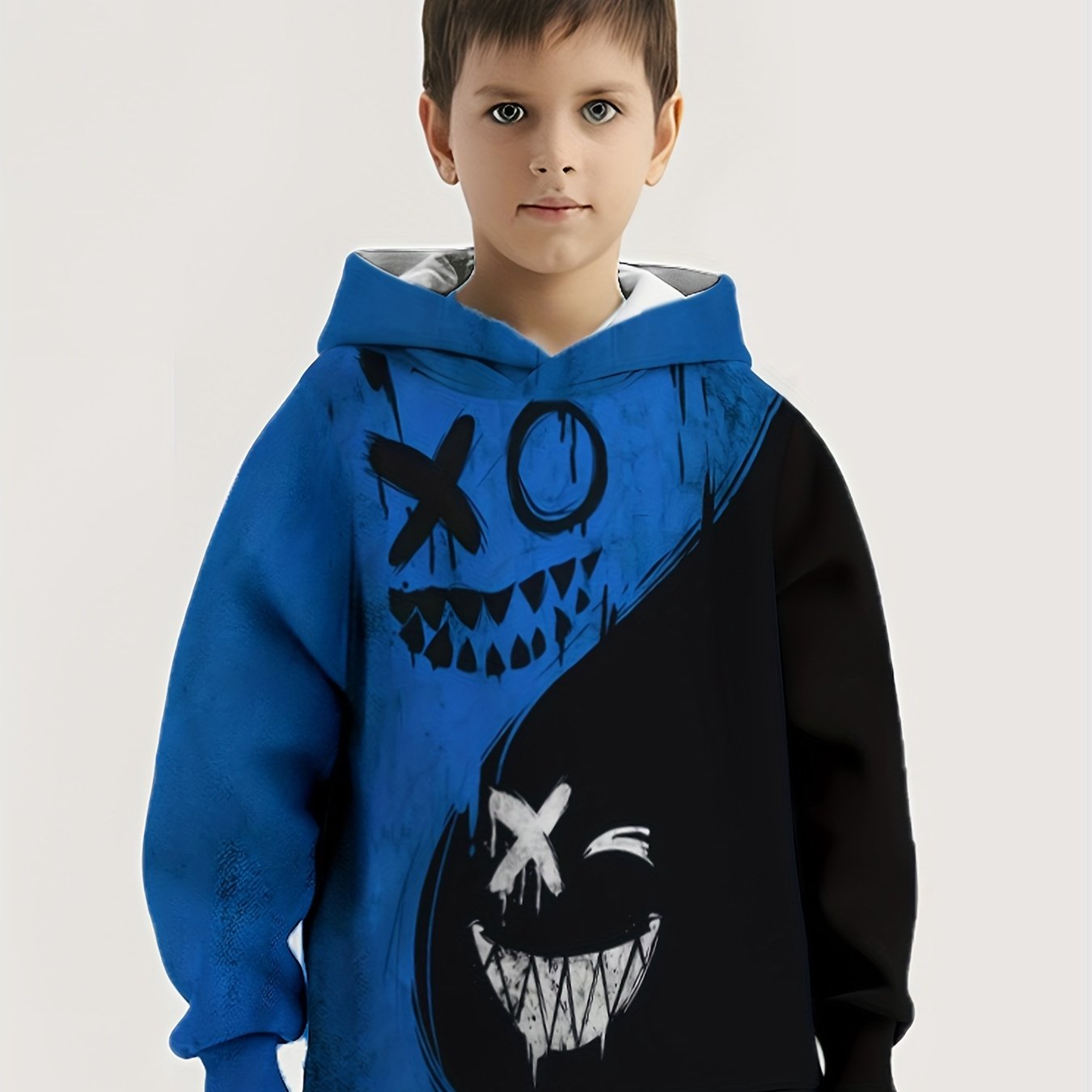 Boys' & Girls' Anime-Inspired Hoodie - Cozy Polyester Long Sleeve Sweatshirt with Cartoon Graphic, Kawaii Streetwear for Youngsters 4-16 Years, Machine Washable, Anime Hoodie