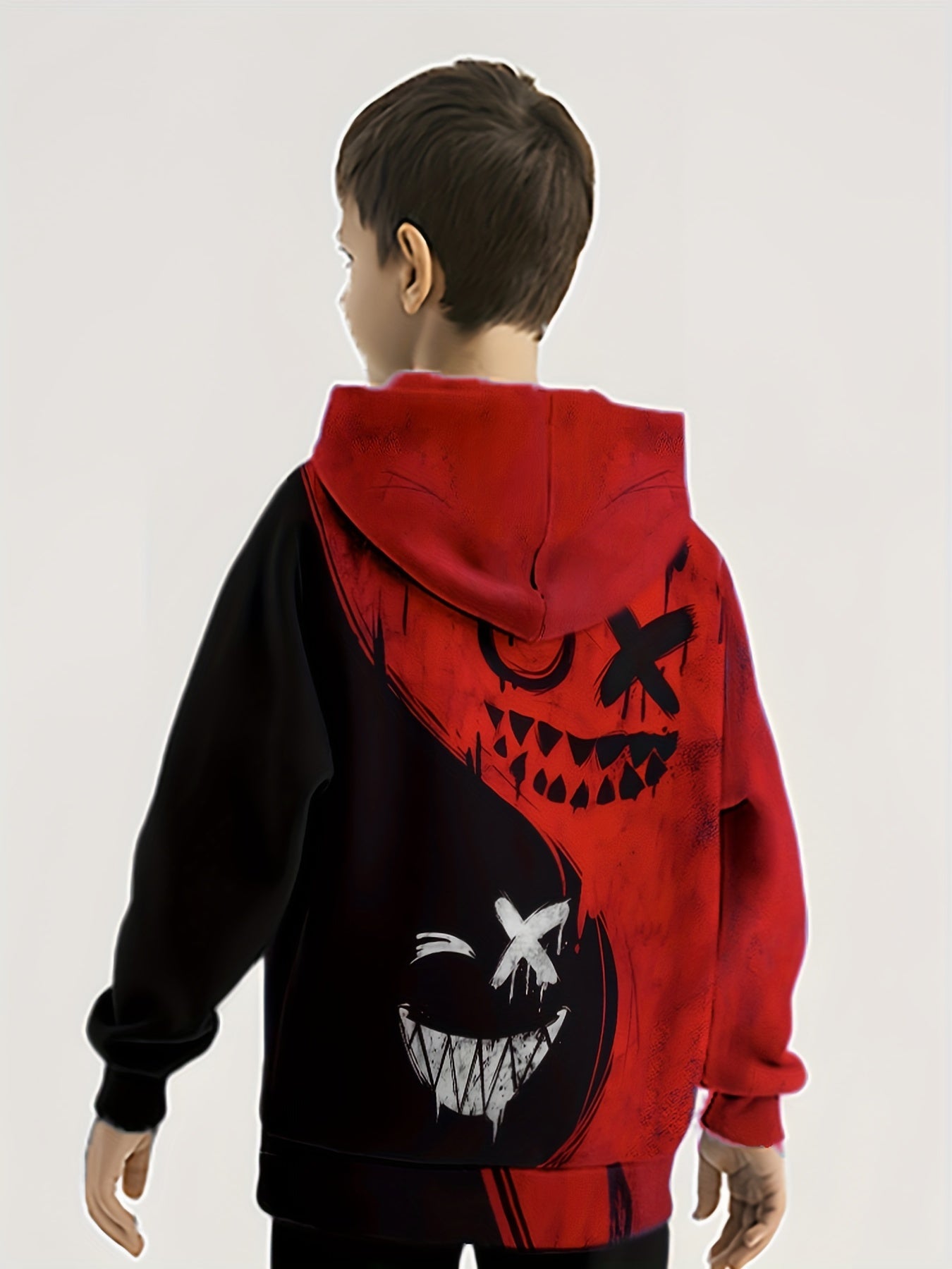 Boys' & Girls' Anime-Inspired Hoodie - Cozy Polyester Long Sleeve Sweatshirt with Cartoon Graphic, Kawaii Streetwear for Youngsters 4-16 Years, Machine Washable, Anime Hoodie