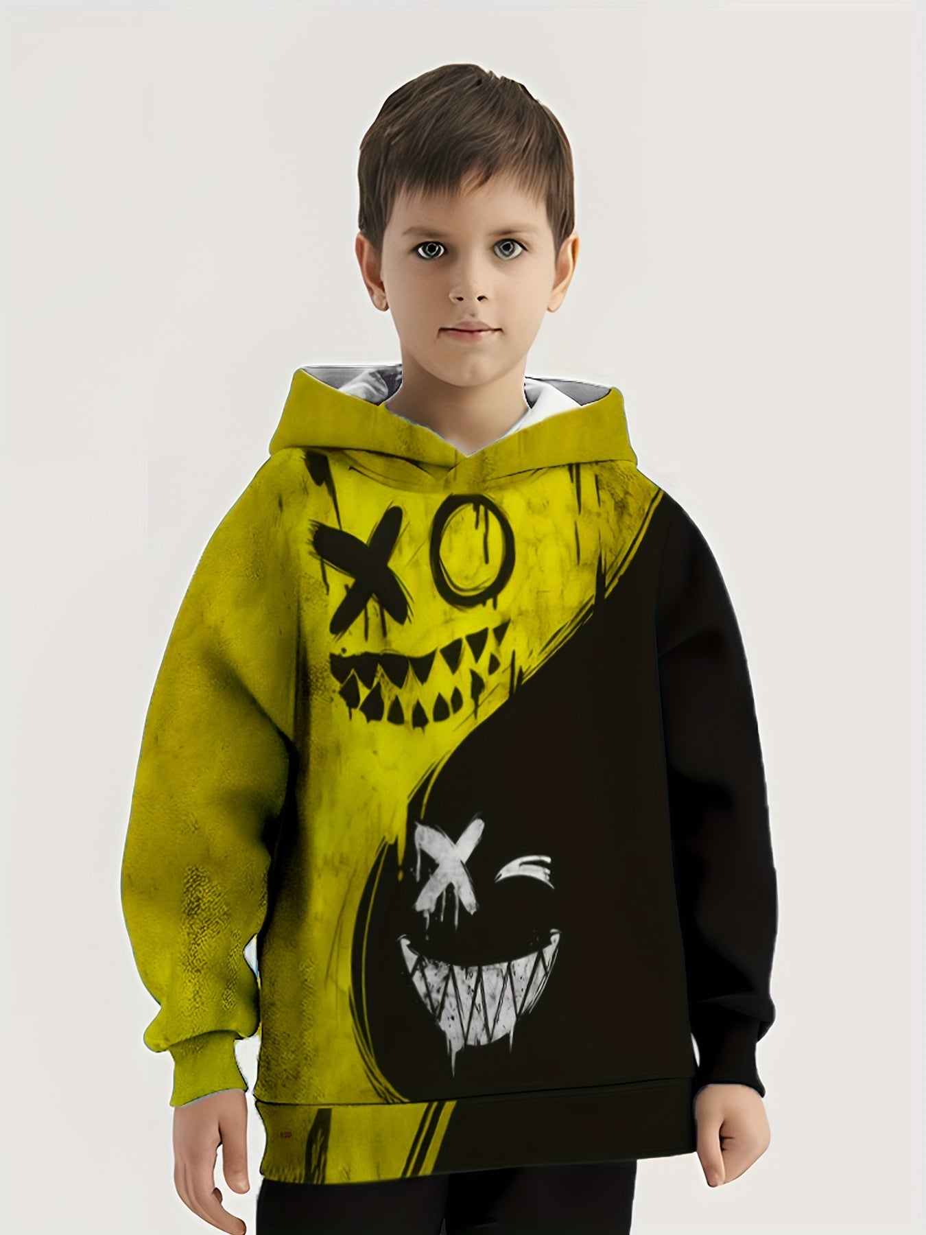 Boys' & Girls' Anime-Inspired Hoodie - Cozy Polyester Long Sleeve Sweatshirt with Cartoon Graphic, Kawaii Streetwear for Youngsters 4-16 Years, Machine Washable, Anime Hoodie