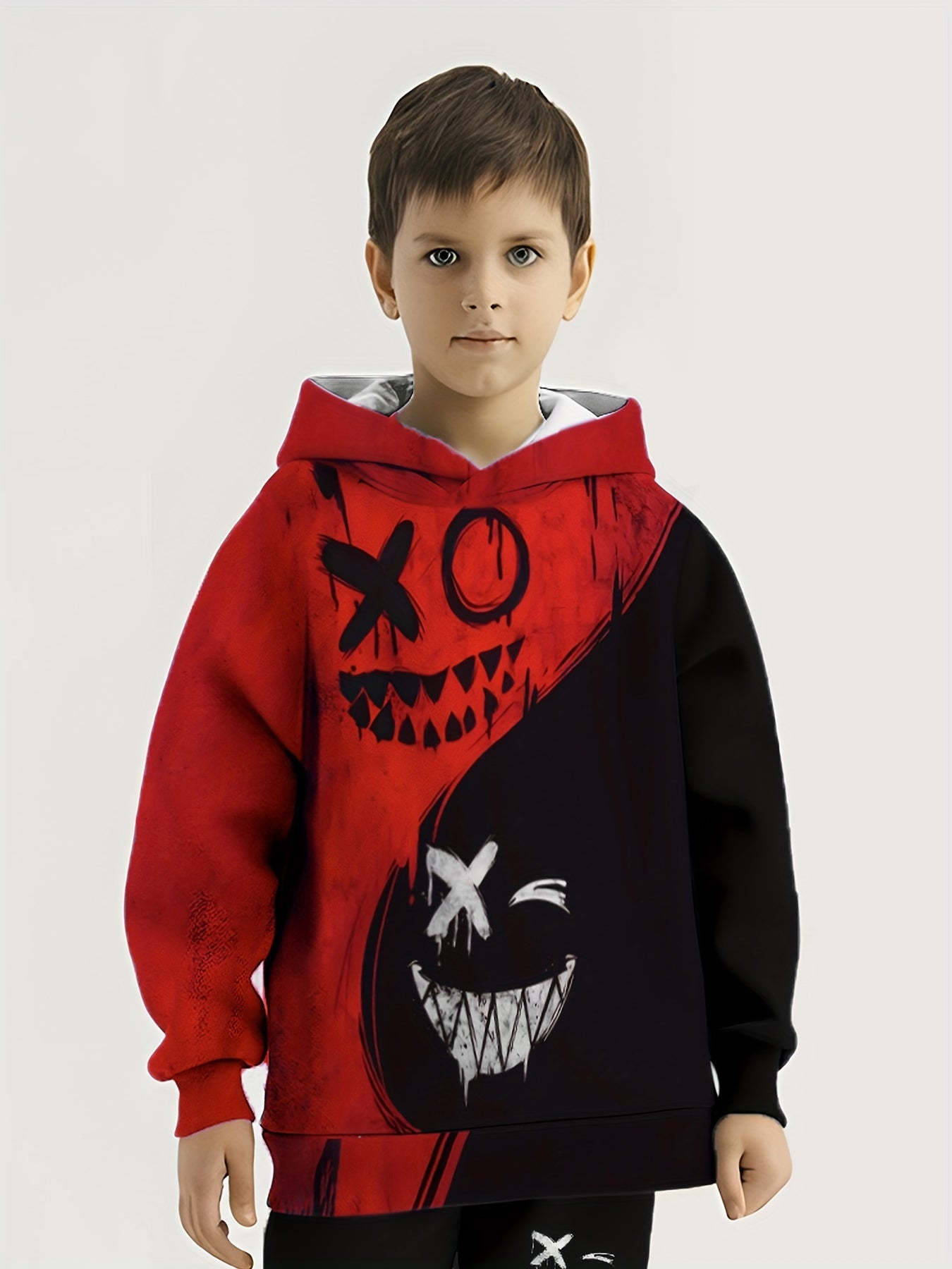 Boys' & Girls' Anime-Inspired Hoodie - Cozy Polyester Long Sleeve Sweatshirt with Cartoon Graphic, Kawaii Streetwear for Youngsters 4-16 Years, Machine Washable, Anime Hoodie