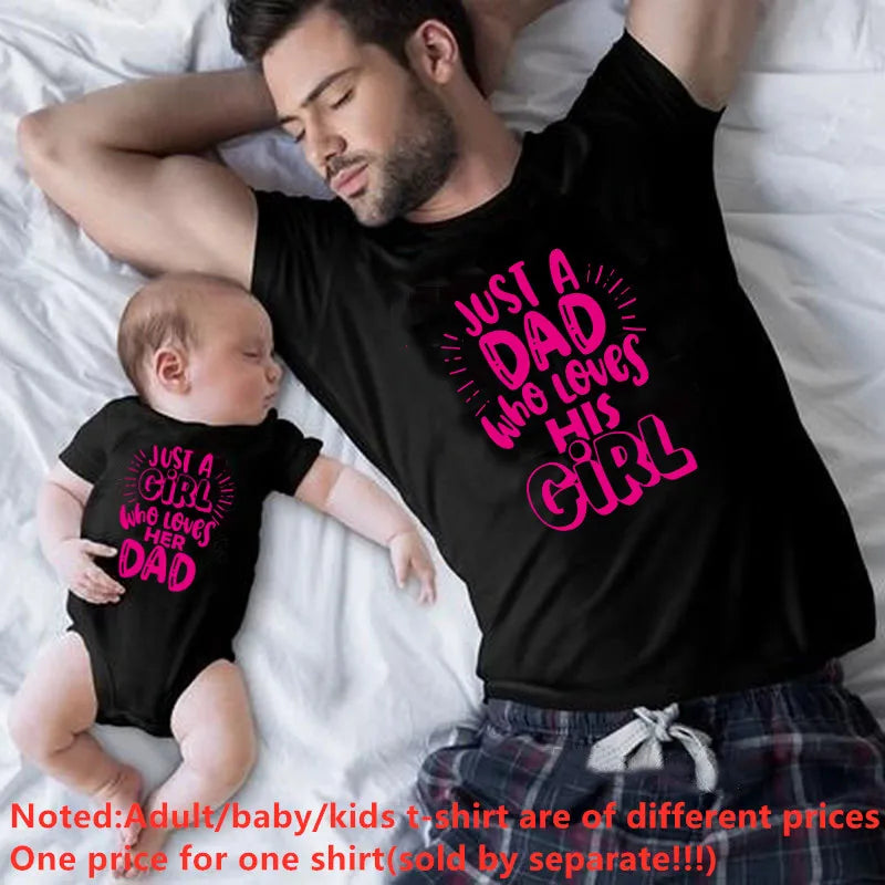 FUNNY  Daddy and Daughter Shirts Dad Girl Family Look Tees Daddy and Me Shirts Daddy and His Girl Summer Family Matching Clothes
